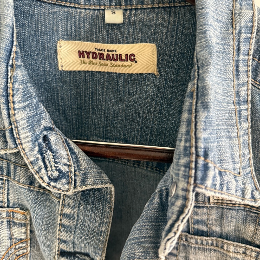 Y2K Hydraulic cropped denim jacket small - Picture 2 of 3